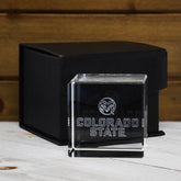 Fan Frenzy Gifts Colorado State Rams Officially License Academic Logo Laser Engraved Crystal Cube